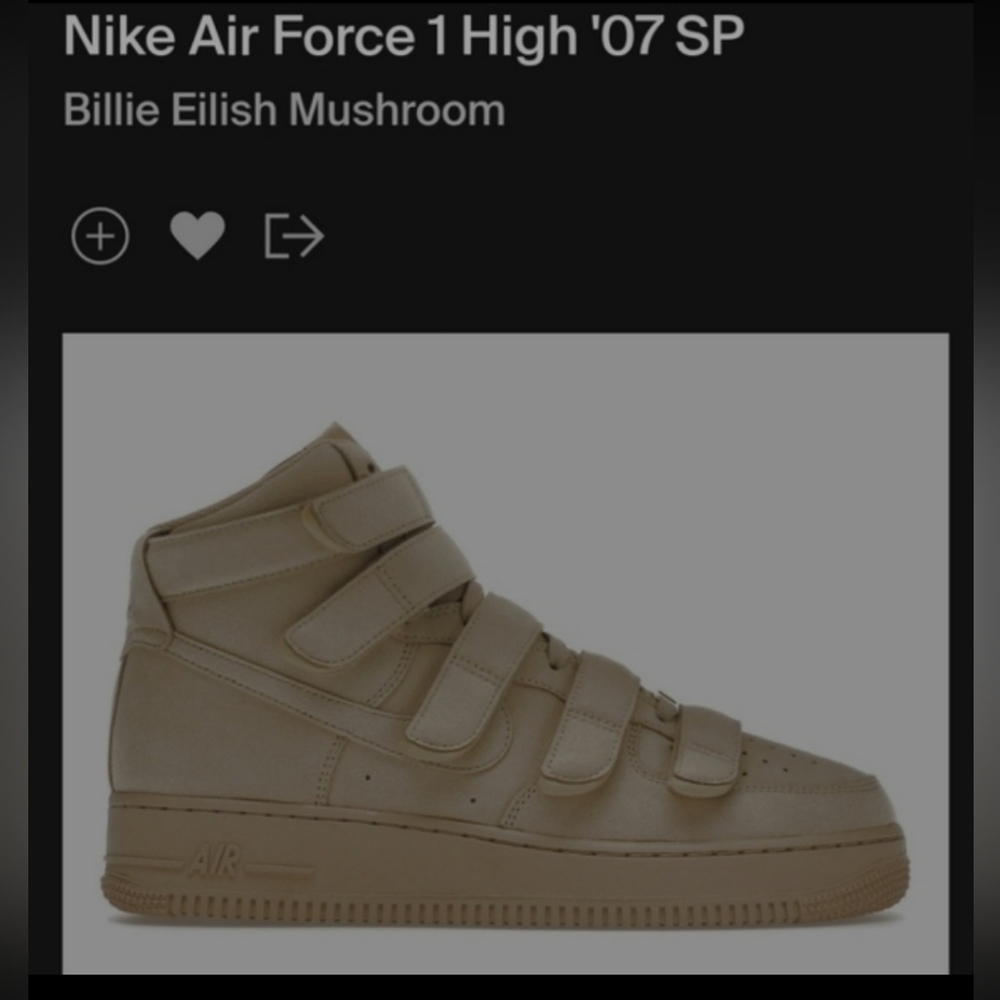 Billie Eilish x Nike Air Force 1 High '07 SP in Mushroom Colorway BNIB - Picture 10 of 12